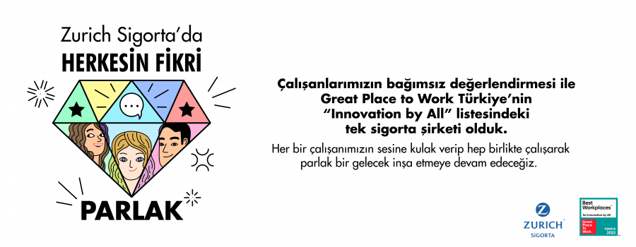 Great Place to Work® Türkiye'nin 'Innovation By All 2022’ listesindeki tek sigorta şirketi olduk.