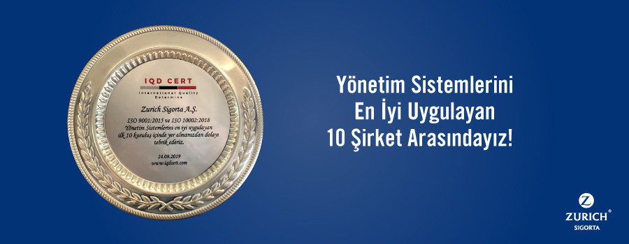 Kalite Yönetim Sistemi ile Müşteri Memnuniyet ve Şikayet Yönetim Sistemini En İyi Uygulayan 10 Şirket Arasındayız!