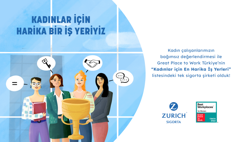 Great Place to Work® Türkiye'nin “Kadınlar için En Harika İş Yerleri” listesindeki tek sigorta şirketi olduk.